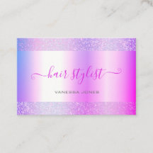 Modern Holografisches Rosa Lila Ombre Haair Stylis