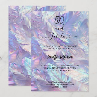 Modern holographic Birthday Invitation Einladung