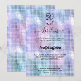 Modern holographic Birthday Invitation Einladung