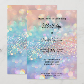 Modern holographic Birthday invitation Einladung