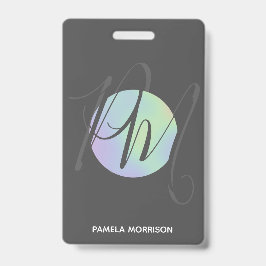 Modern Holographic Circle Monogram - Abzeichen Ausweis