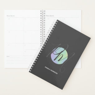 Modern Holographic Circle Monogram - Planner Planer