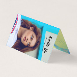 Modern Holographic Foto logo Makeup Artist Visitenkarten