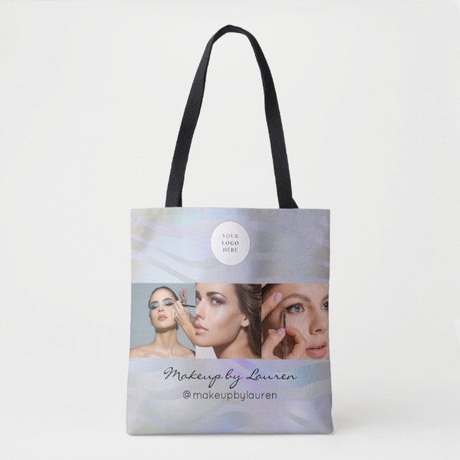 Modern Holographic Logo Photo Makeup Studio  Tasche (Vorderseite)