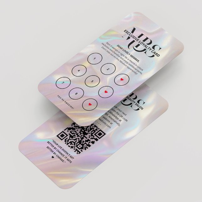 Modern Holographic Pearl Pink Loyalty Card Visitenkarte (Modern Holographic Pearl Pink Loyalty Card
)