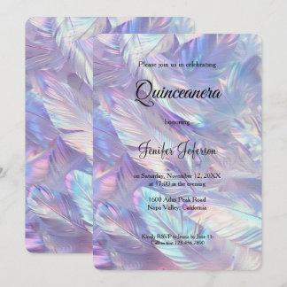 Modern holographic Quinceanera Invitation Einladung