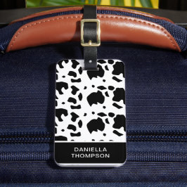 Modern Holstein Friesian Cow Print Pattern Travel Gepäckanhänger