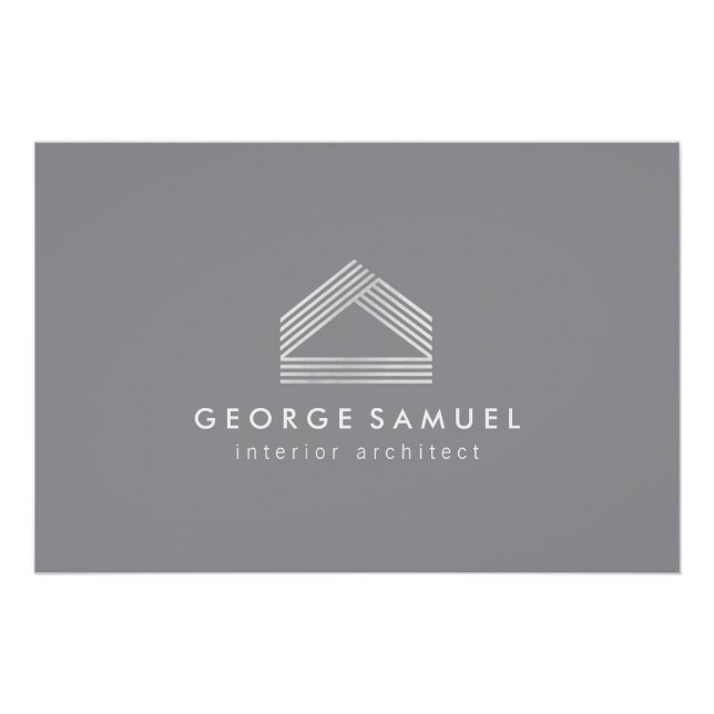 Modern Home Design | Abstract Logo on Deep Ash Poster (Vorderseite)