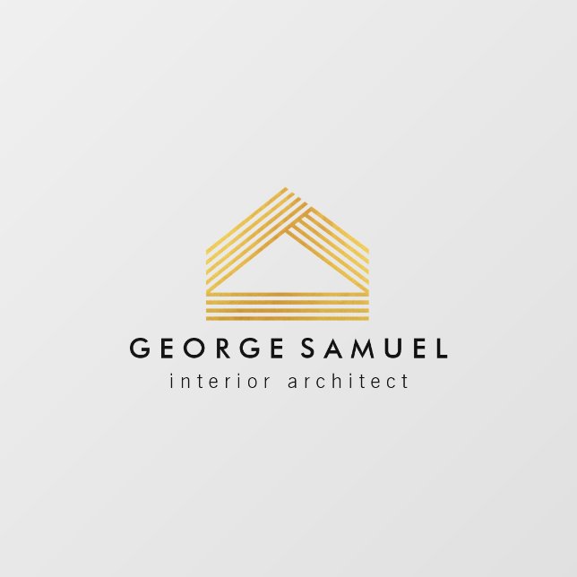 Modern Home Design | Custom Abstract Logo  Fensteraufkleber (Blatt)