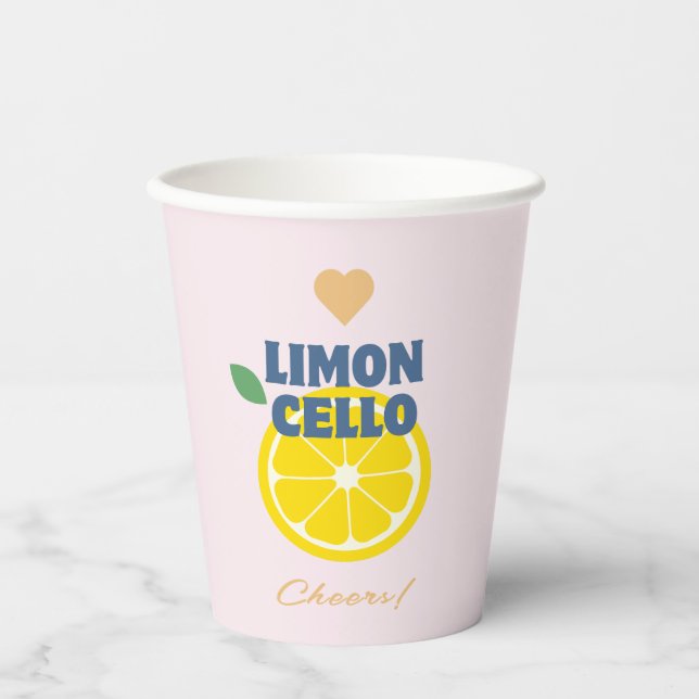Modern Homemade Limoncello Lemon Liquor Papier Bec Pappbecher (Vorderseite)