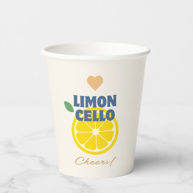 Modern Homemade Limoncello Lemon Liquor Papier Bec Pappbecher (Vorderseite)