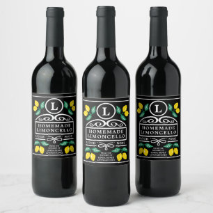 Modern Homemade Limoncello Weinetikett