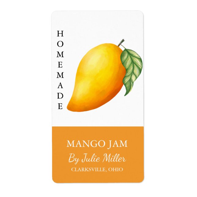 Modern Homemade Mango Jam Label (Vorne)