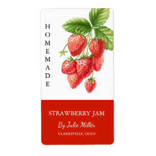 Modern Homemade Strawberry Jam Label