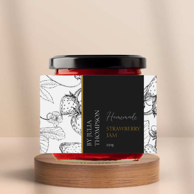 Modern Homemade Strawberry Jam Label Lebensmitteletikett (Von Creator hochgeladen)