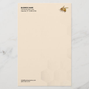 Modern Honey Bee Icon Honeycomb Watermark Briefpapier