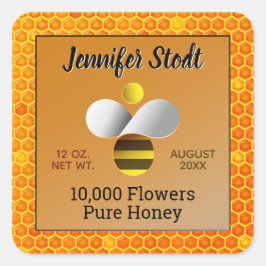 Modern Honeybee Logo Dunkelgelb Sticker Set