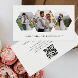 Modern Honeycomb Foto Collage Fotograf Visitenkarte
