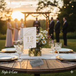 Modern Horizontal Striped Black and Classic White Platzkartenhalter