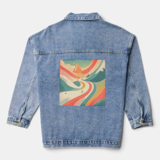 Modern Hot Look at Snow Mountain Paradise Fun Jeansjacke