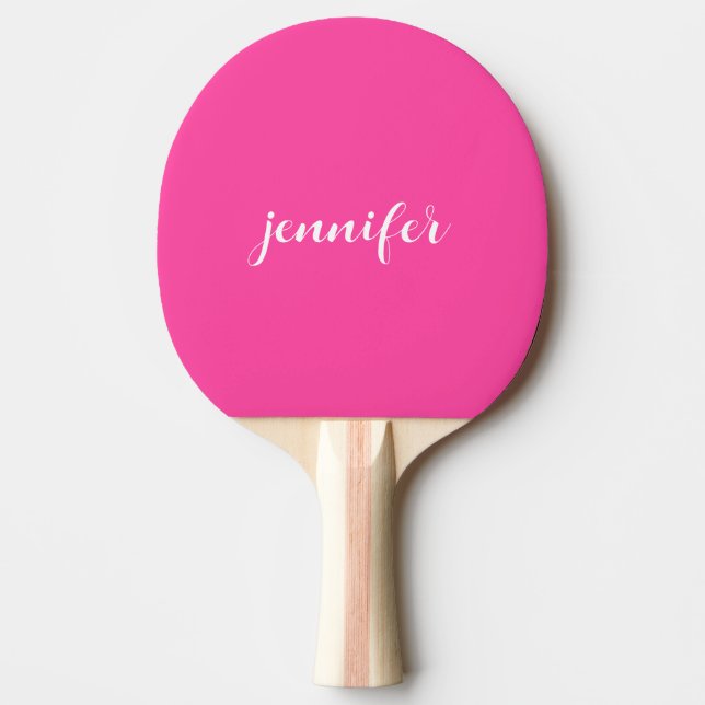 Modern Hot Pink Einfache Vorlagenbehandlung Tischtennis Schläger (Vorderseite)