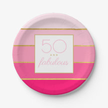 Modern Hot Pink & Gold 50 und fabelhafter Geburtst