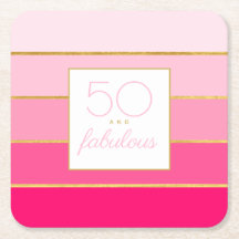 Modern Hot Pink & Gold 50 und fabelhafter Geburtst
