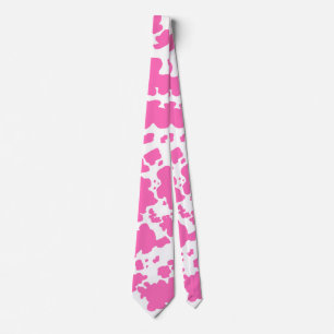 Modern Hot Pink Kuh Haut Textur Tierdruck Krawatte