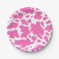 Modern Hot Pink Kuh Haut Textur Tierdruck