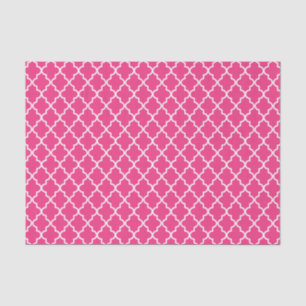 Modern Hot Pink marokkanischer Quatrefolie Seidenpapier
