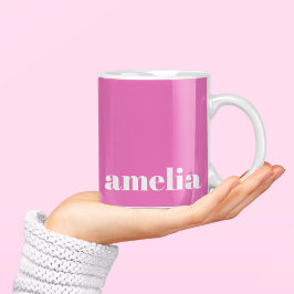 Modern Hot Pink Monogram Kaffeetasse