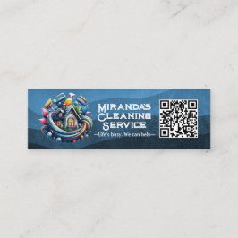 Modern House Cleaning Maid Service Housekeeping Mini Visitenkarte