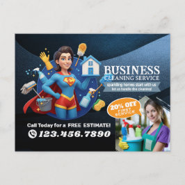 Modern House Cleaning Maid Service Housekeeping Postkarte