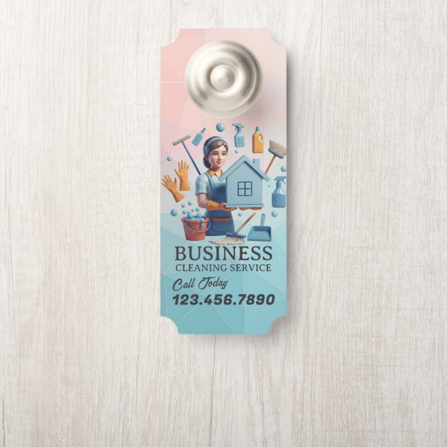 Modern House Cleaning Maid Service Housekeeping Türanhänger (Auf Knauf)