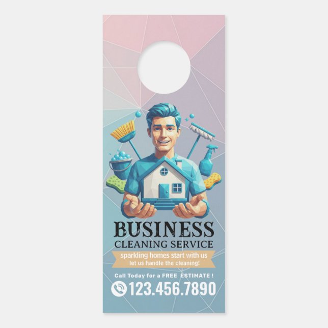 Modern House Cleaning Maid Service Housekeeping Türanhänger (Vorderseite)