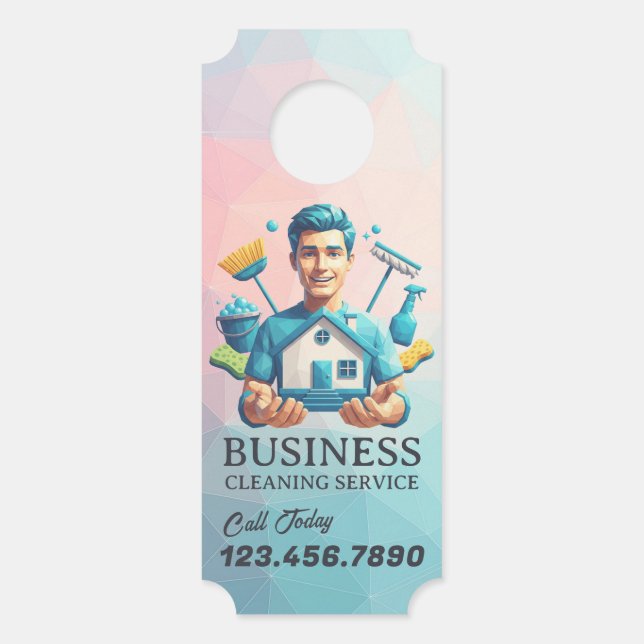 Modern House Cleaning Maid Service Housekeeping Türanhänger (Vorderseite)