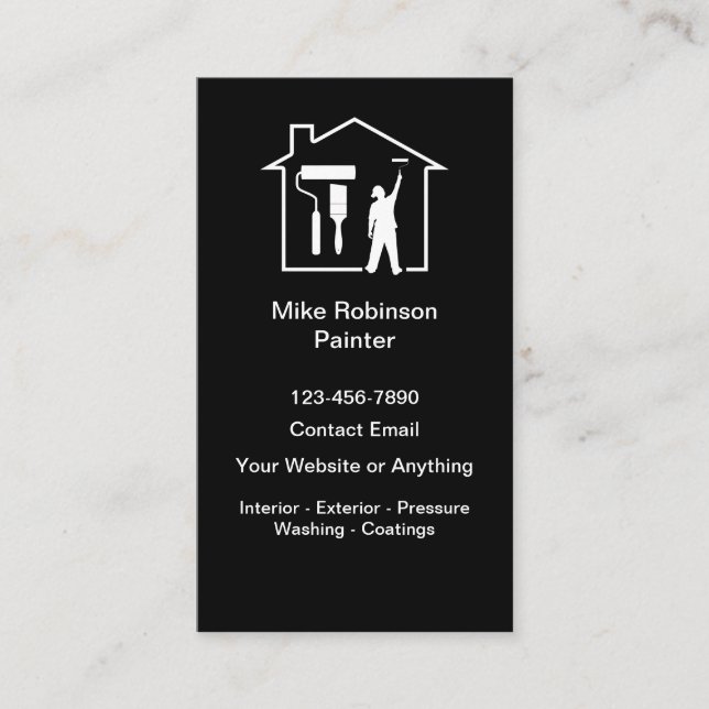 Modern House Painter Business Cards Design Visitenkarte (Vorderseite)