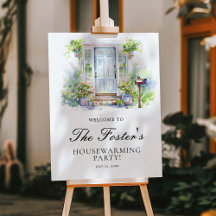 Modern Housewarming Party Watercolor Welcome