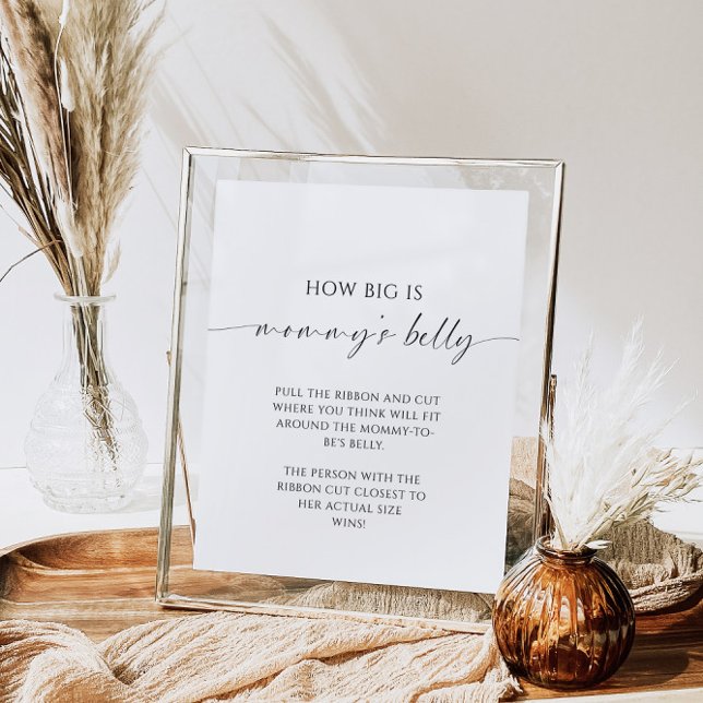 Modern How Big is Mommy's Bly Baby Shower Game Poster (Von Creator hochgeladen)