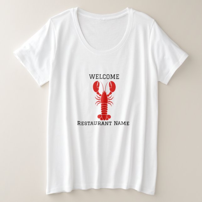 Modern Hummer Meeresfrüchte Frische Vermarktung Em Große Größe T-Shirt (Design vorne)