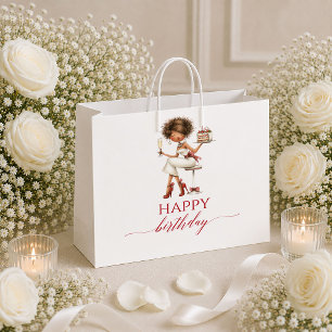 Modern Humor Woman Marsala Rot Script Geschenktasc Große Geschenktüte