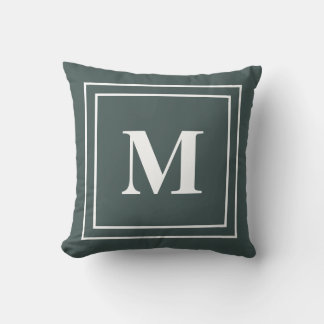 Modern Hunter Green Monogram Kissen