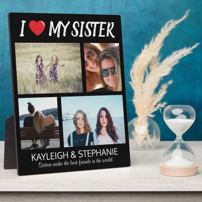 Modern I LIEBE MY SISTER | FotoCollage Fotoplatte (Seite)