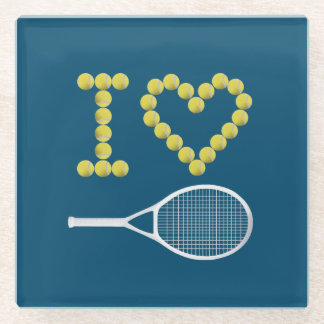 Modern I Liebe Tennis Blue Glasuntersetzer