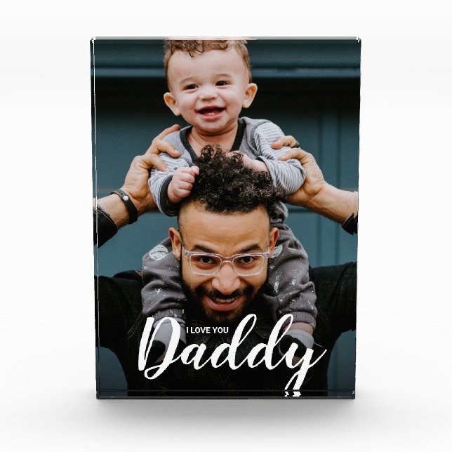 Modern I Liebe You Daddy Script Custom Foto (Vorderseite)