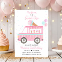 Modern Ice Cream Truck Sweet One Birthday