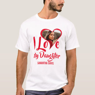Modern Ich liebe meine Tochter   Herz Foto T-Shirt