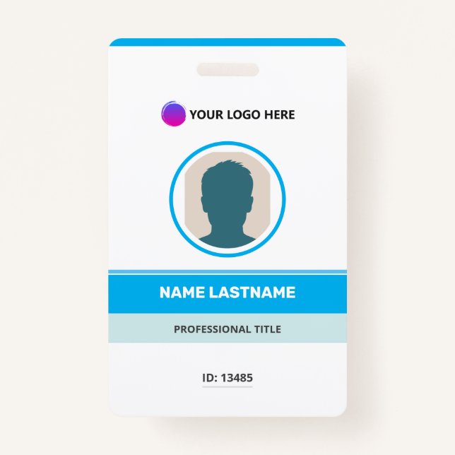 Modern ID Card Identification Badge (Devant)