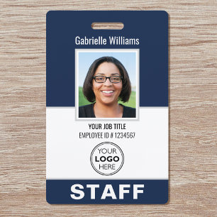 Modern ID Foto Security Staff Pass Blue Custom Ausweis