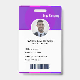 Modern ID Identification Card Photo Badge Ausweis